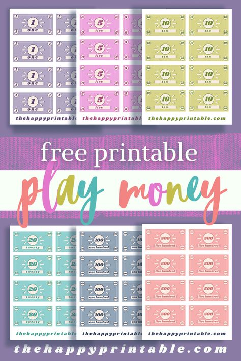 Free printable money perfect for pretend play for kids, playing store, or learning about money. This printable money is colorful and a fun addition to any preschool classroom or playroom. Free Printable Money For Kids, Free Money Printables, Cute Fake Money Printable, Printable Play Money Template Free, Free Printable Money, Printable Money Template, Game Money, Free Printable Play Money, Play Money Printable Free