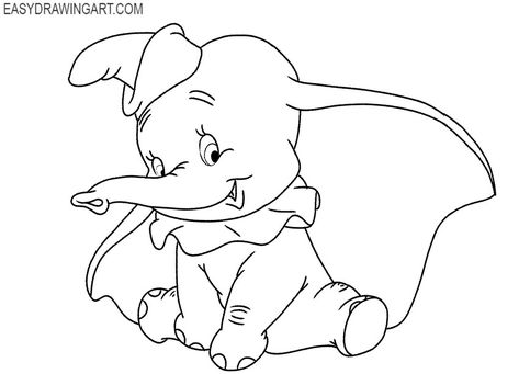 cute baby dumbo drawing Dumbo Drawing Easy, Dumbo Sketch, Dumbo Drawing, Dumbo Tattoo, Dumbo Movie, Baby Dumbo, Cute Tattoos For Women, The Creative Process, Tattoo Outline