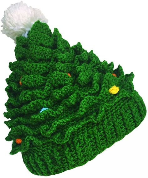 Knitted Beard, Christmas Tree Hat, Christmas Beanie, Wooly Hats, Red White Christmas, Holiday Hats, Creative Christmas Trees, Crochet Knit Hat, Bonnet Crochet