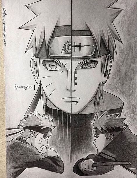 Pain Fanart, Yahiko Pain, Tato Naruto, Pain Naruto, Naruto Sketch Drawing, Naruto Tattoo, Naruto Vs Sasuke, Naruto Sketch, Naruto Vs