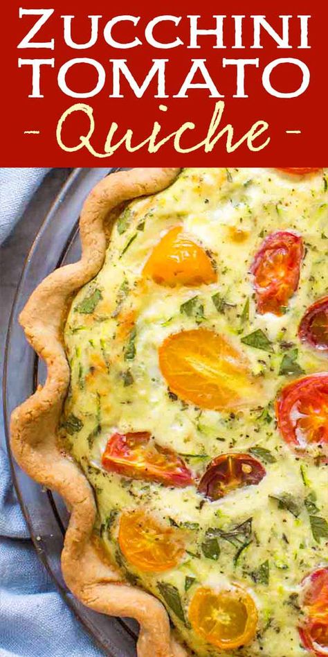 Quiche, Zucchini Tomato Quiche, Zucchini Garden, Zucchini And Tomato, Tomato Quiche, Breakfast Pie, Grated Zucchini, Zucchini Tomato, Quiche Recipes Easy