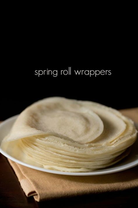 spring roll sheets recipe with step by step photos – this is an easy method to make homemade spring roll wrappers. Make Ahead Dinner Rolls, Homemade Spring Rolls, Veg Spring Rolls, Chinese Snacks, Chicken Spring Rolls, Spring Roll Wrappers, Spring Roll Recipe, Ethnic Food, Spring Roll