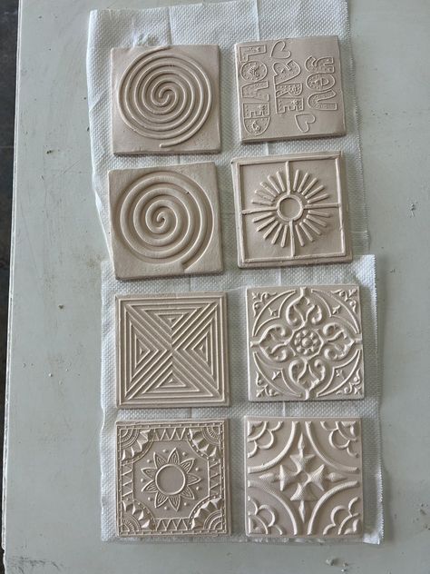 Making Tiles, Ceramic Tile Crafts, Craftsman Tile, Ceramic Wall Art Tiles, Stove Backsplash, Ceramic Tile Art, Bathroom Decorations, Ceramic Molds, Handmade Ceramic Tiles