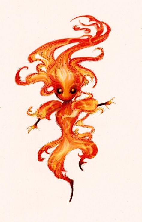 Fire Breathing, A Fire, A Drawing, Orange, Yellow, Red, Hair, White