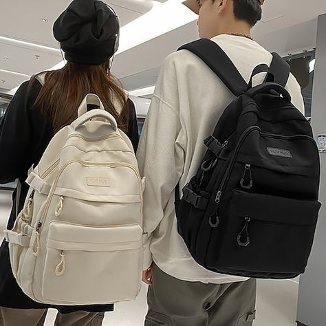 Category:Backpack; Embellishment:Zipper; Gender:Women's,Men's,Boys,Girls'; Type:School Bag Bookbag; Occasion:School,Traveling; Material:Nylon; Width:80; Height:45; Function:Breathable; Pattern:Solid Color; Listing Date:07/07/2023 High School Backpack, Back To School Fashion, Travel Rucksack, Computer Backpack, Estilo Preppy, Laptop Rucksack, Boys Backpacks, Style Preppy, Black Travel