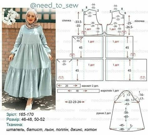 Pola Dasar, Abaya Pattern, Projek Menjahit, Dress Patterns Diy, Dress Sewing Tutorials, Sewing Blouses, Girls Dress Sewing Patterns, Sewing Clothes Women, Dress Patterns Free