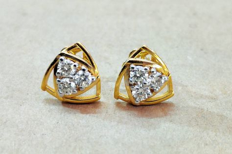 Diamond Jewelry Earrings, Beautiful Stud Earrings, Gold Diamond Earrings Studs, Gold Diamond Studs, Stud Jewelry, Jewelry Rings Diamond, Gold Stud, Diamond Stud, Party Jewelry