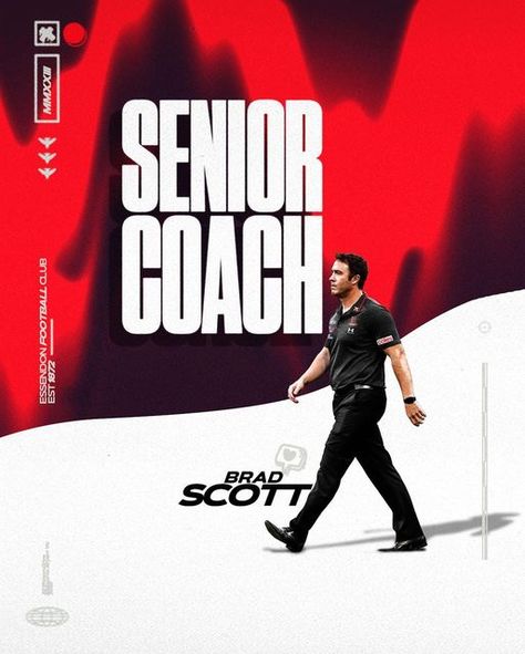 Coaching Poster, Basket Poster, Coach Basketball, Graphic Design Portfolio Book, Essendon Football Club, Football Coaches, Sports Branding, Football Graphics, Graphic Aesthetic