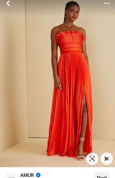 Formal Colorful Dress, Island Wedding Dress Guest, Orange Maxi Dress Wedding, Sunset Colored Dress, Bright Bridesmaids Dresses, Floor Length Wedding Guest Dress, Bright Colored Bridesmaid Dresses, Colorful Formal Dresses, Coral Dress Outfit Wedding Guest