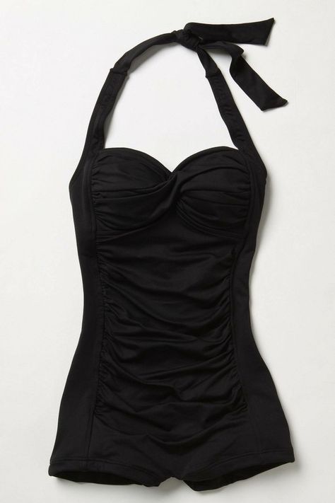 Love this! Retro Swimsuit, Moda Vintage, Mode Vintage, Black Swimsuit, Dandy, Look Fashion, Bathing Suits, Style Me, Pin Up