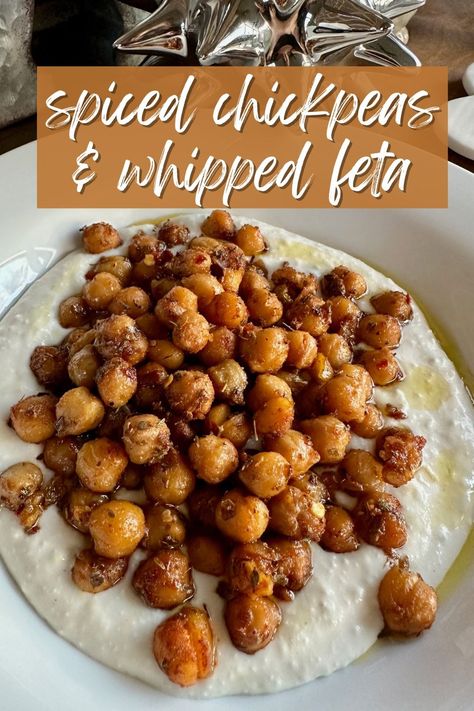 Spiced Roasted Chickpeas with Whipped Feta | These spiced chickpeas with a tangy lemony whipped feta are a super easy & fast vegetarian meal any night...packed with flavor and ready in 30 minutes! A delicious meatless Monday recipe, vegetarian recipe, healthy dinner recipe that's fast and delicious. #chickpeas #feta #vegetarian #meatlessmonday Fast Vegetarian Dinner, Acid Reflex, Healthy Sandwich Recipes, Healthy Dinner Recipe, Spiced Chickpeas, Easy Vegetarian Dinner, Roasted Vegetable Recipes, Feta Recipes, Recipe Vegetarian