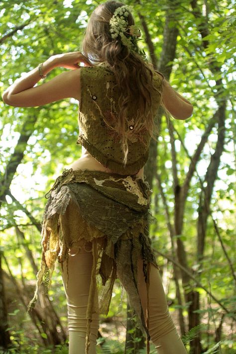 Mossy Woodland nymph wild spirit raw silk skirt Witch Inspiration, Forest Enchanted, Woods Outfit, Goddess Power, Woodland Nymph, Wood Nymph, Woodland Elf, Wood Nymphs, Forest Witch