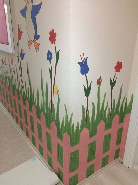 latest kids wall art in school ideas Class Wall Painting Ideas, Classroom Wall Paint, Preschool Wall Painting Ideas, Preschool Wall Decoration Ideas, Kids Playhouse Ideas, Art In School, Classroom Walls Paint, Outdoor Playhouse Plans, School Wall Art Ideas