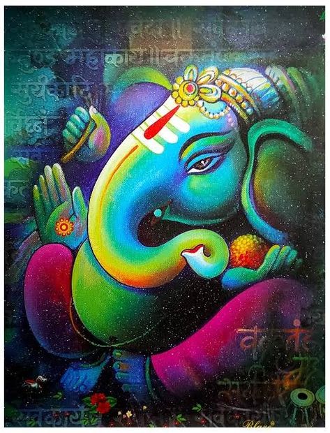 Abstract Ganpati, Rangoli Designs Ganpati, Ganpati Painting, God Drawings, Ganesh Painting, Farmer Painting, Ganesh Rangoli, श्री गणेश, Ganesha Artwork