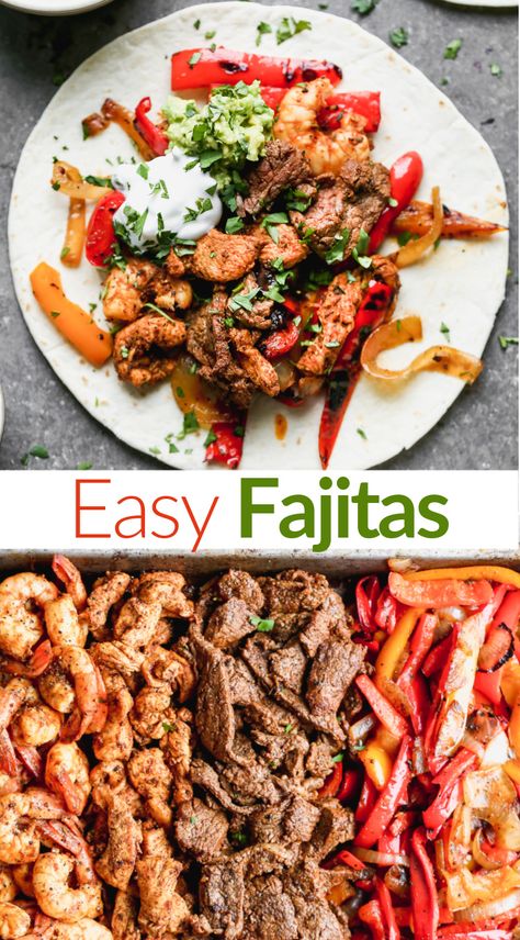 Fajitas Chicken, Easy Fajita Recipe, Beef Fajita Recipe, Crockpot Fajitas, Shrimp Fajita Recipe, Grilled Bell Peppers, Steak Fajita Recipe, Fajita Marinade, Homemade Fajita Seasoning