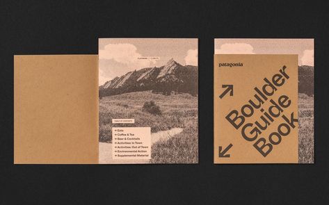 Patagonia Boulder Guide Book - Fonts In Use Sustainable Branding, Nederland Colorado, Guide Words, Branding Design Studio, Iron Design, Communication Art, Mountain Town, Field Guide, Graphic Design Branding