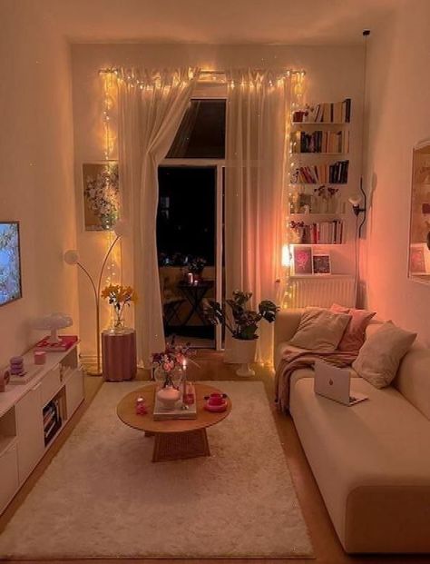 Want to elevate your Girly Living Room? This post offers a collection of apartment-friendly girly living room ideas that will transform your space into a chic and stylish haven. From delicate pastel hues to fluffy throw pillows, these decor ideas will add a touch of femininity to your living room. Embrace the girly aesthetic with so...#Feminine #InteriorDesign #with #HouseGoals #Apartment #Girly #Space #Your #Infuse #Charm #DecorTips #Decor #HomeInspiration #HomeDecor #DecorInspiration #Ideas Apartment Inspiration Cozy, Cozy Minimalist Living Room, Girly Living Room Ideas, Feminine Apartment, Girly Living Room, Fluffy Throw Pillows, Apartment Decor Ideas, Cute Living Room, Girly Apartments