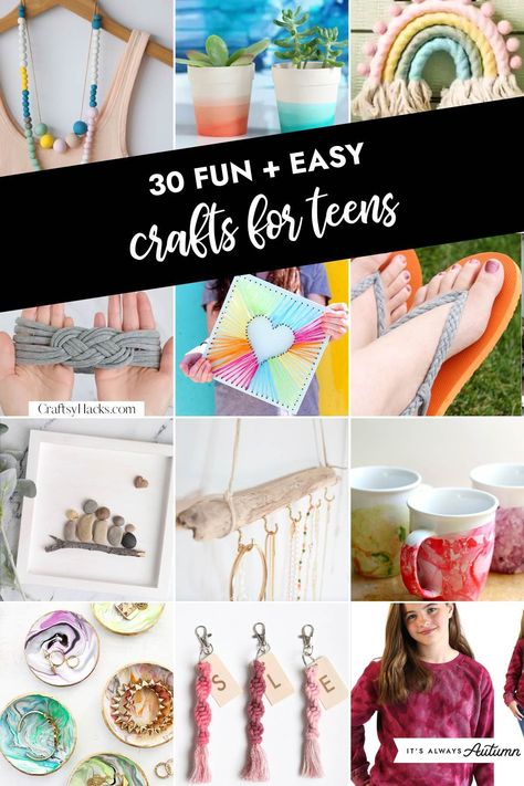 Arts And Crafts Jewelry, Easy Crafts For High Schoolers, Recycle Reuse Reinvent Art, Teenage Crafts Projects, Girls Camp Craft Ideas, Diy Room Decor For Girls Teenagers Easy, Summer Crafts For Kids For Teens, Simple Craft Ideas For Women, High School Craft Ideas