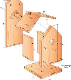 PDF Plans Build Bird House Plans Download simple wood projects to make – rightful73vke Build A Birdhouse, Wren House, Homemade Bird Houses, Bird House Feeder, Bird House Plans, Woodworking Bench Plans, Bird House Kits, Regal Design, Woodworking Joints