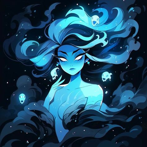 Goddess Oc Art, Ghost Character Art, Cosmic Oc, Goddess Art, Arte Fantasy, Dreamy Art, Creature Art, Cartoon Art Styles, Fantasy Character Design