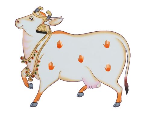 Pichwai Paintings Cows, Pichwai Lotus, Wedding Illustration Card, Pichwai Art, Cow Illustration, Cow Drawing, Cow Photos, Ganapati Decoration, Lotus Flower Art