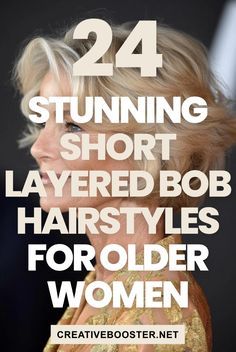 Click for More ➡️ | Save for Later ❤️

Seeking fresh hair inspiration? Explore 24 stunning short layered bob hairstyles for older women that add volume, enhance natural beauty, and embrace the latest trends. From textured pixie bobs to sleek inverted styles, these cuts suit all hair types and colors. Discover the perfect look to complement your lifestyle and make this your most fabulous year!

#ShortBob #LayeredBob #OlderWomenHairstyles #HairTrends2024 #ChicHairstyles #BobHaircut #ShortHairTransformatio Short Pixie Bob Hairstyles Over 50, Layered Bob Short Hair, Short Layered Bobs For Fine Hair Over 50, Stacked Layered Bob Haircut Medium, 50 Year Old Bob Hairstyle, Short Hairdos For Women, Bob Haircut Layered Short, Short Hair Cuts For Women With Curly, Silver Grey Bob Hairstyles