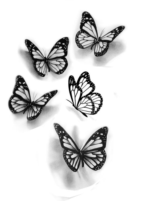 Butterfly Drawing Outline, Realistic Butterfly Tattoo, Borboleta Tattoo, Butterfly Tattoos Images, Butterfly Tattoo Stencil, Butterfly Tattoos On Arm, 3d Butterfly Tattoo, Shadow Tattoo, Butterfly Tattoos For Women