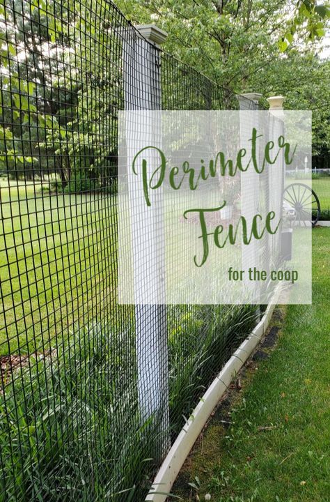 We always have a lot of questions about the fence at our farm. It is very large covering over 1800 square feet. Find out more here Garden Log Cabin, Perimeter Fence, Heather Bullard, Happy Day Farm, Chicken Fence, Backyard Farm, Chicken Pen, Chicken Coop Run, Cheap Fence