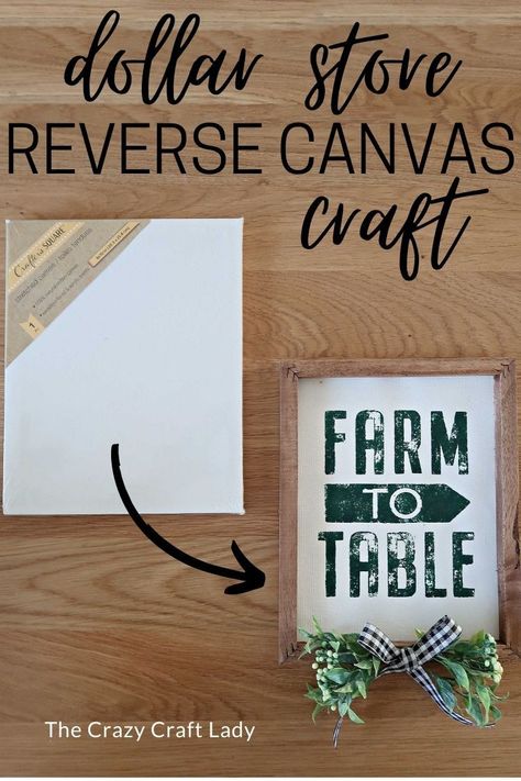 Dollar Store Reverse Canvas Craft Cricut Projects With Canvas, Cricut Vinyl On Canvas, Reverse Canvas Art, Vinyl On Canvas Ideas, Reversed Canvas Ideas, Dollar Store Frames, Cricut Picture Frame Projects, Dollar Tree Canvas Art, Dollar Tree Frame Ideas