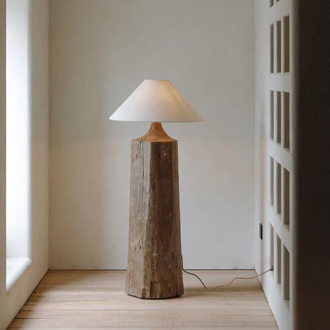 Stake Floor Lamp – LoveÉcru Japanese Lamp, Wooden Floor Lamps, Wood Floor Lamp, Wooden Floor, Wood Lamps, Decoration Inspiration, Old Wood, Floor Lamp Lighting, Wooden Flooring