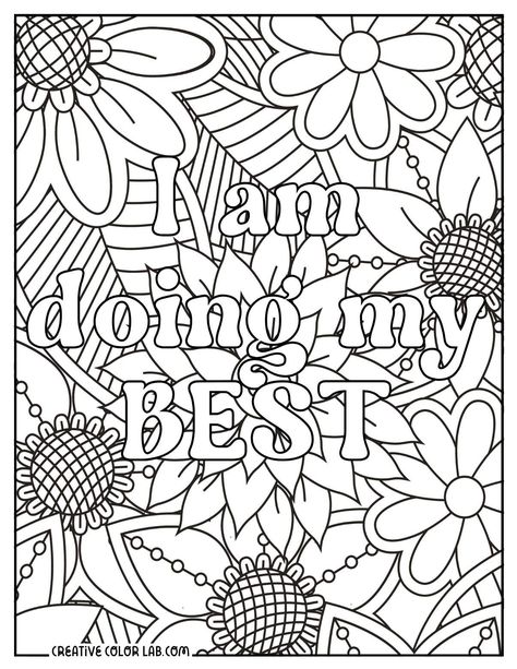 Are you looking for a fun and easy way to boost your mood? These 35 positive affirmations coloring pages are perfect for adults of all ages. They're a great way to relax, relieve stress, and focus on positive thoughts. Plus, they're free to download!  #positiveaffirmations #coloringpages #selfcare #moodboost Cute Quote Coloring Pages, Quotes To Color Printable, Words Of Affirmation Coloring Pages, Coloring Pages Self Love, Motivational Quotes Coloring Pages, Spiritual Colouring Pages, Sel Coloring Pages, Mindfulness Coloring Pages For Kids Free, Inspiring Coloring Pages