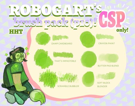 ROBOGART — ROBOGART's Brush Pack (P10)! [CSP brushes, .sut... Clipstudio Brushes, Csp Brushes, Clip Studio Paint Brushes, One And Many, Sai Brushes, Crayon Painting, Digital Brushes, Body Study, Brushes Procreate