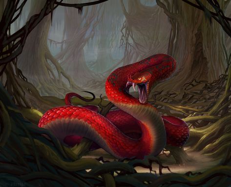 Fantasy Animals #Animal #Snake #2K #wallpaper #hdwallpaper #desktop Animals Snake, Snake Monster, Animal Pfp, Red And Black Snake, Giant Snake, Pretty Snakes, Snake Wallpaper, Red Snake, Fantasy Animals