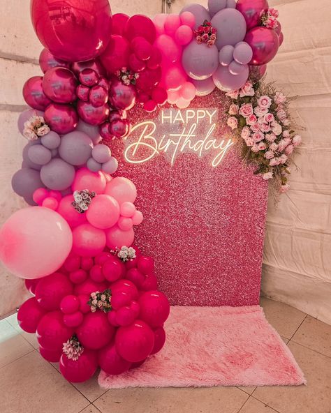 Happy Birthday! #pink #pinkpinkpink #birthdaygirl #happybirthday #felizcumpleaños Magenta Birthday Theme, Hot Pink Birthday Theme, 50 Shades Of Pink Party, Hot Pink Party Decorations, Shades Of Pink Party, Pink Adult Birthday Party, Hot Pink Birthday Decorations, Hot Pink Birthday Party, Pink Birthday Theme