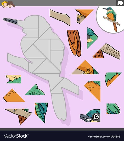 Bird Puzzle, Bird Character, Cartoon Puzzle, Game For Children, Animal Character, Spring Birds, Paper Crafts Diy Kids, Puzzle Game, Cartoon Illustration