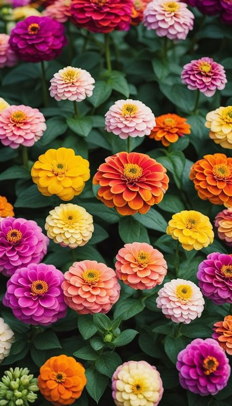 Add a pop of color to your patio or balcony with potted zinnias! Discover the secrets to successfully growing these vibrant flowers in containers. Nature, Zinnia Color Palette, Flower Arrangements Zinnias, Zinnia Flower Garden, Zenia Flower Garden, How To Grow Flowers, Zinnia Wallpaper, Potted Zinnias, Flower Plants Outdoor