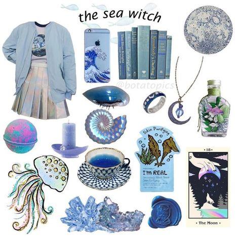 Sea Witch Clothes, Sea Witch Aesthetic Outfit, Water Spirituality, Pisces Fashion, Witch Aesthetic Outfit, Sea Outfit, Ocean Outfits, Niche Aesthetic, Disney Princess Tiana