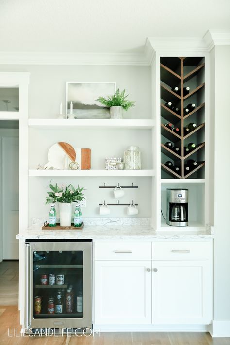 Dry Bar Design | Lilies and Life - Interior Decorating | Blog | Home Decor | DIY Wine Rack Plans, Home Bar Rooms, Bespoke Kitchen Design, Pantry Remodel, Coffee Bar Home, Cabin Kitchens, Dry Bar, Bar Room, Kitchen Plans