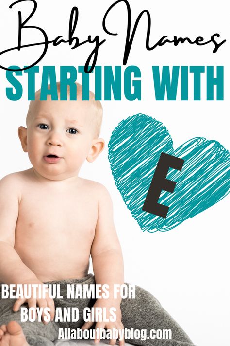 Find the perfect name for your baby with this list of 100 baby names for boys and girls starting with the letter E. Names with E are always beautiful and trendy. #babynames #nameideas #babytips Boy Names That Start With An E, E Names For Boys, E Baby Names, E Baby Girl Names, Virtual Gender Reveal Ideas, Virtual Gender Reveal, Unique Names For Boys, Baby Middle Names, E Names