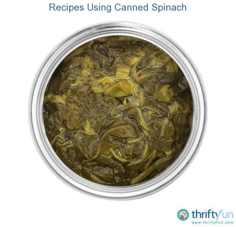 This page contains recipes using canned spinach. Although the texture of canned spinach differs greatly from fresh, there are still many uses for it in recipes. Canned Spinach Recipes, Cooked Spinach Recipes, Spinach Recipes Side, Canned Spinach, Canned Recipes, Recipes Spinach, Creamy Spinach Dip, Spinach Benefits, Spinach Frittata