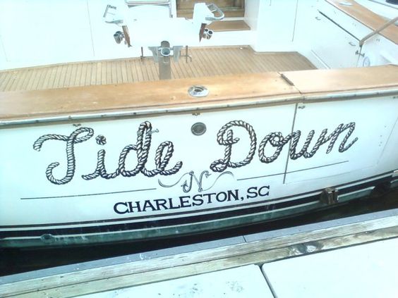 "Tide Down" boat decal