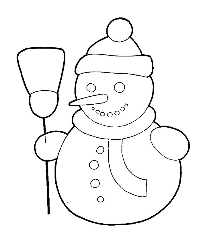 a black and white drawing of a snowman holding a lollipopo in his hand