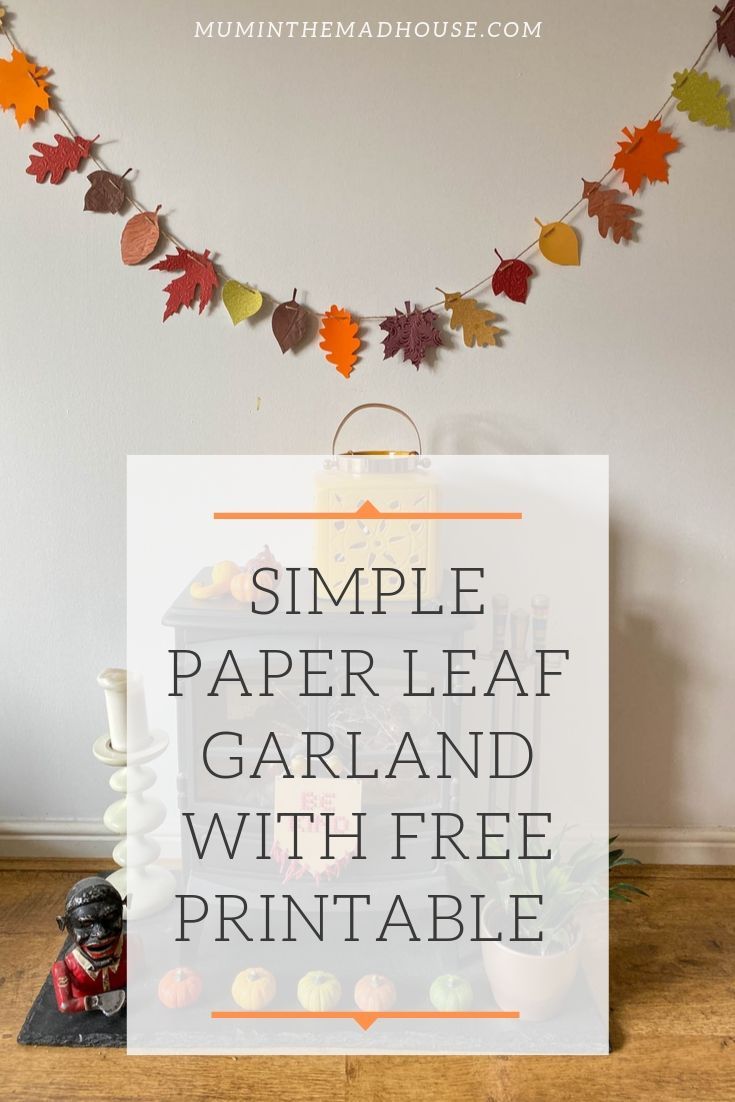 a sign that says simple paper leaf garland with free printable