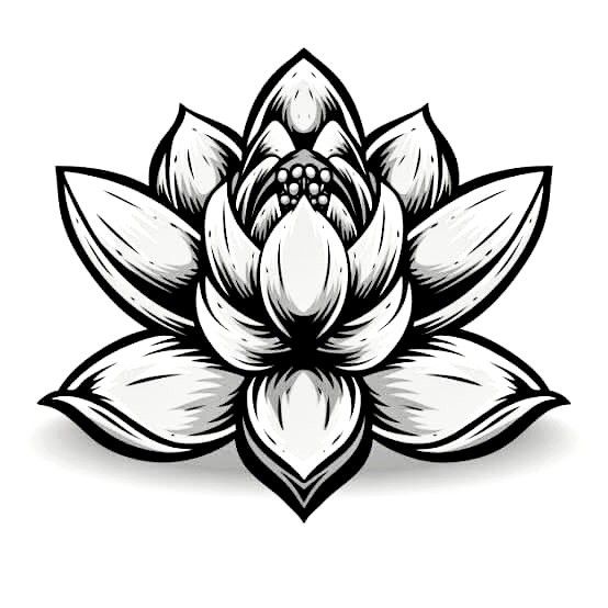 a lotus flower tattoo design on a white background