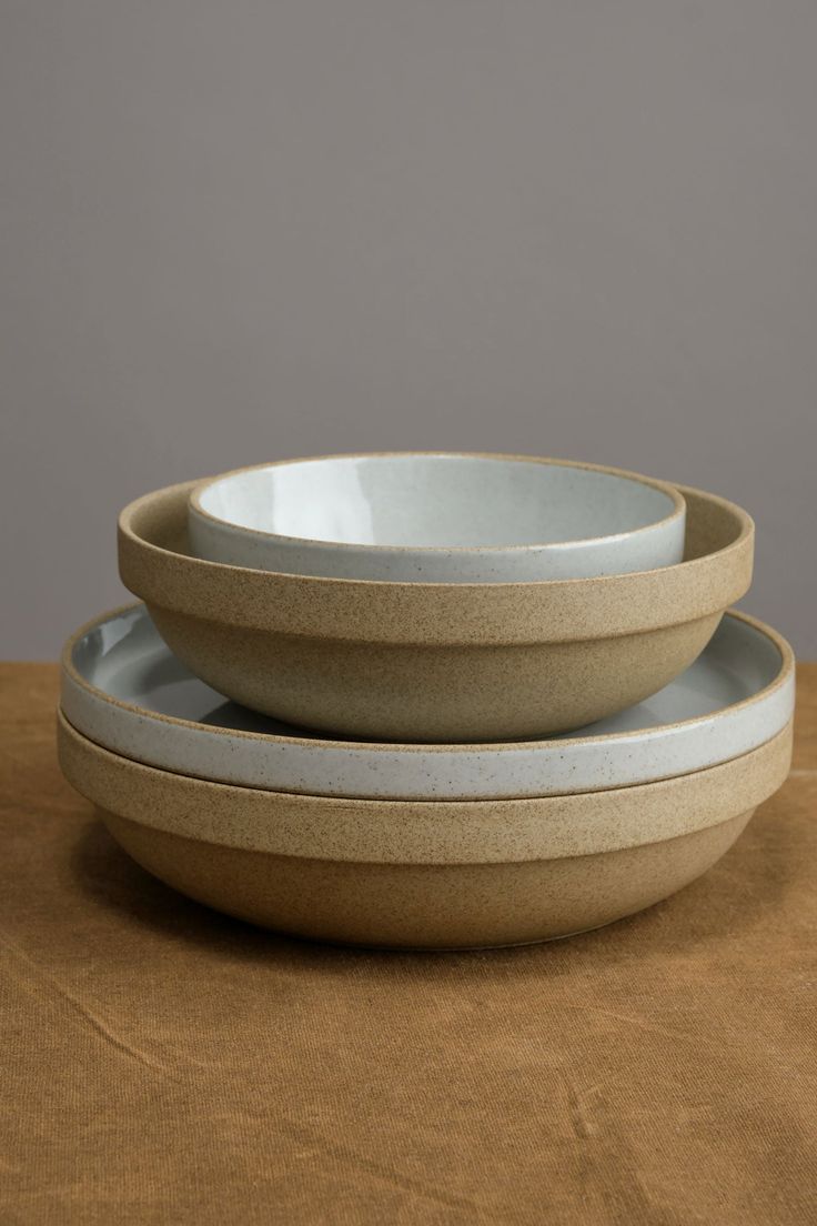 three bowls stacked on top of each other