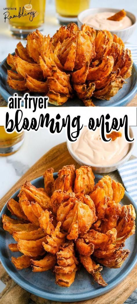 Air Fryer Blooming Onion, Blooming Onion Recipes, Blooming Onion, Air Fried Food, Air Fryer Oven Recipes, Air Fry Recipes, Air Fryer Dinner Recipes, Air Fryer Healthy, Onion Recipes