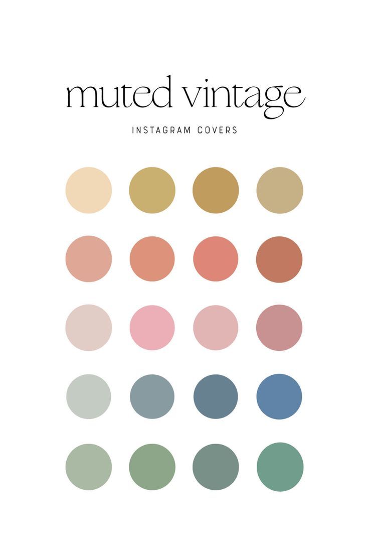 the cover of vintage tones instagram covers, with different colors and sizes on it