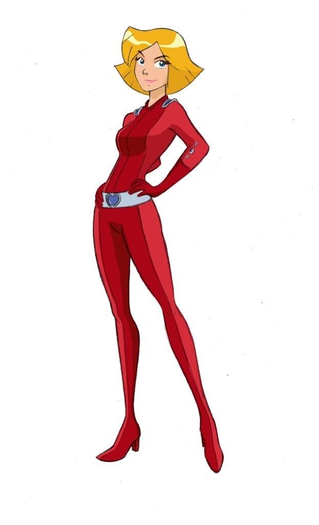 a woman in red is standing with her hands on her hips