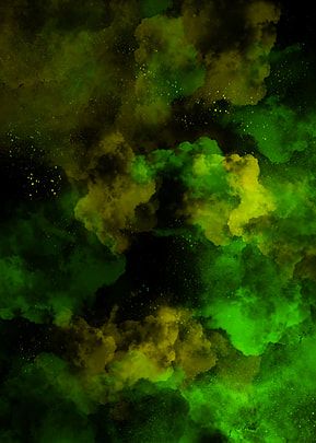 green and yellow clouds in the dark sky