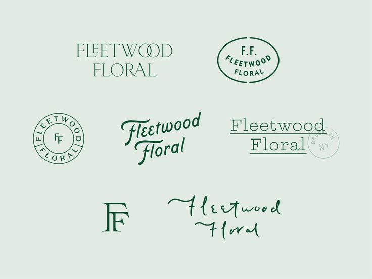 several different logos with the words fleetwood floral and fiftwood florist